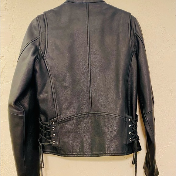 Vintage Y2K Wilsons Leather Black Motorcycle Jacket - Picture 2 of 5